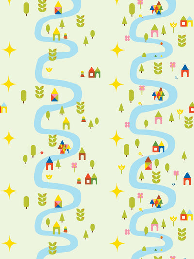 rivers roads wallpaper by fisher price mint