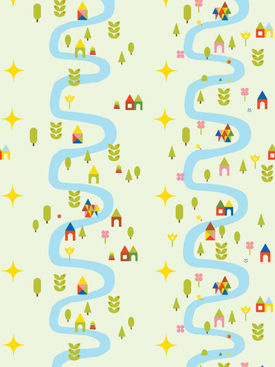 'Rivers & Roads' Wallpaper by Fisher-Price™ - Mint