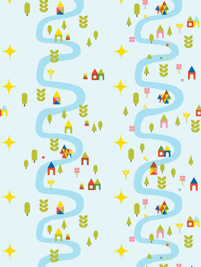 'Rivers & Roads' Wallpaper by Fisher-Price™ - Sky
