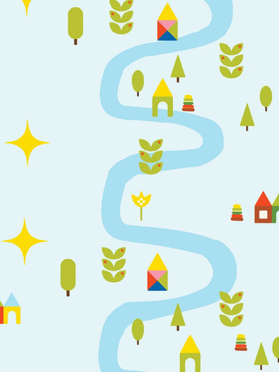 'Rivers & Roads' Wallpaper by Fisher-Price™ - Sky