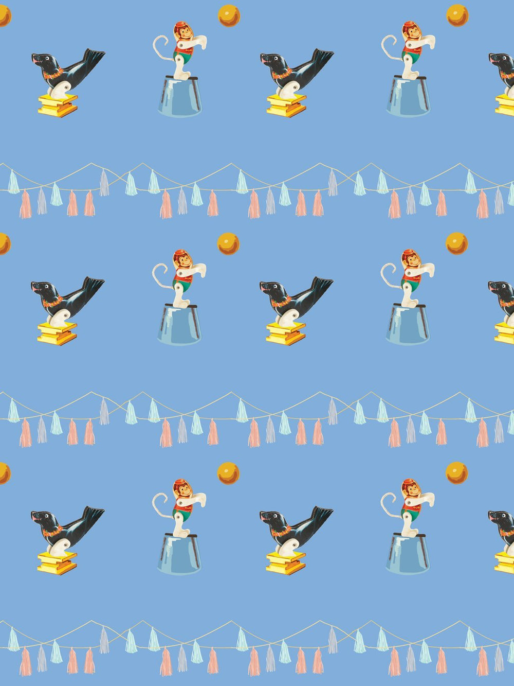 seal-monkey-circus-wallpaper-by-fisher-price-denim