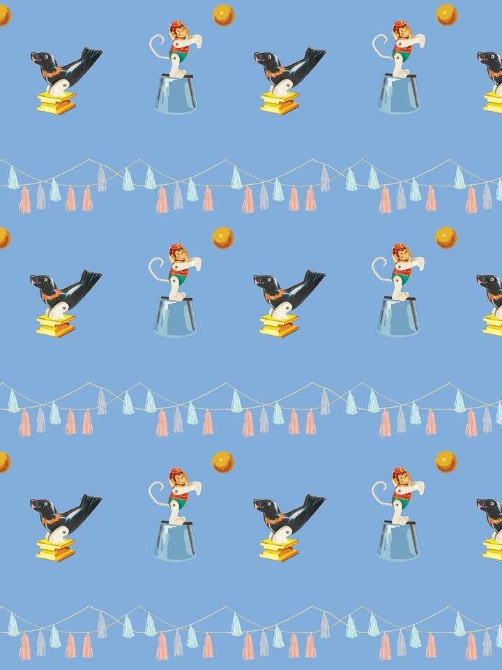 seal-monkey-circus-wallpaper-by-fisher-price-denim