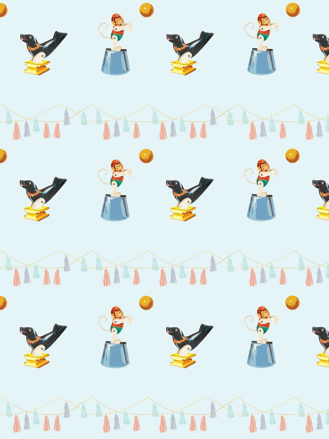 seal-monkey-circus-wallpaper-by-fisher-price-sky