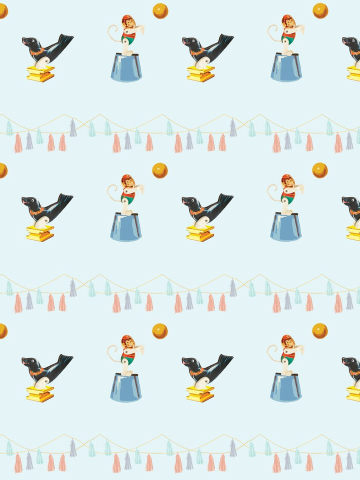 seal-monkey-circus-wallpaper-by-fisher-price-sky