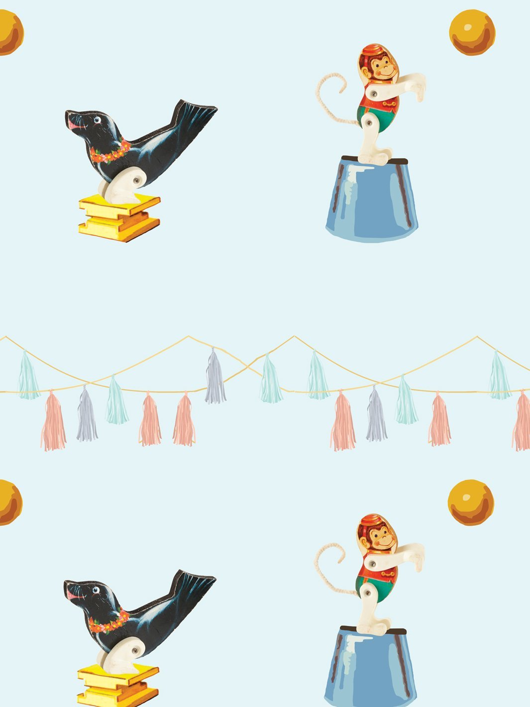 seal-monkey-circus-wallpaper-by-fisher-price-sky