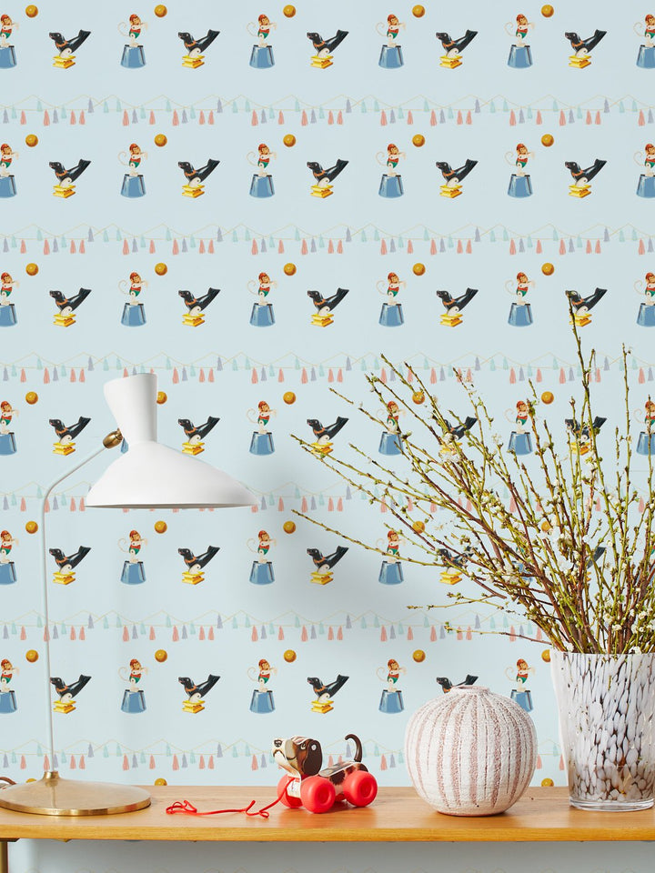 seal-monkey-circus-wallpaper-by-fisher-price-sky