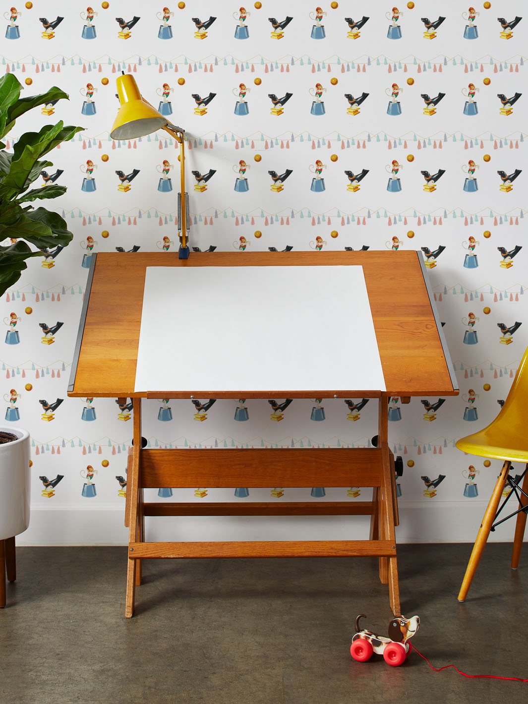 seal monkey circus wallpaper by fisher price white