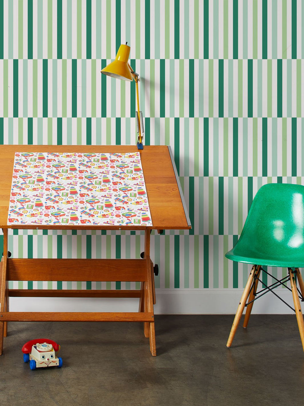 stripes-wallpaper-by-fisher-price-green