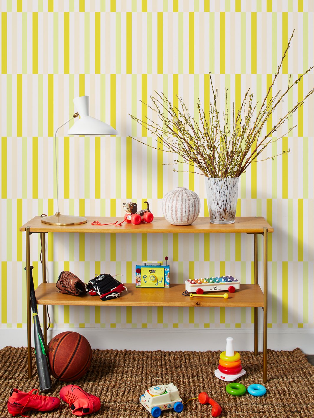 stripes-wallpaper-by-fisher-price-yellow
