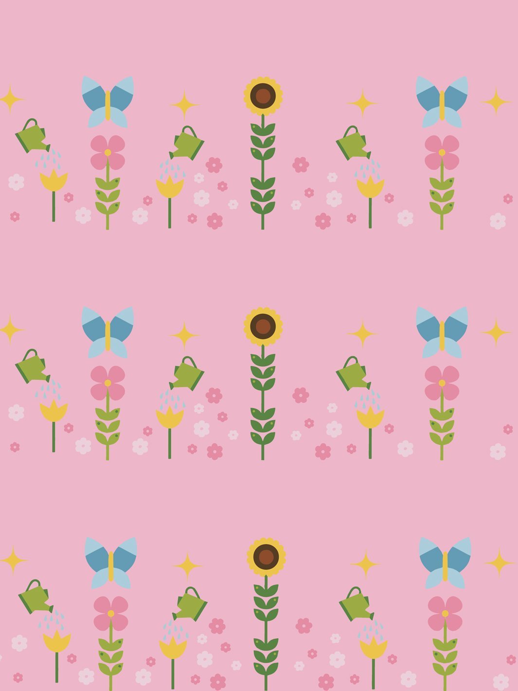 'Sunflower Garden' Wallpaper by Fisher-Price™ - Bubblegum