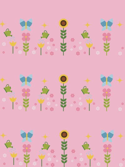 'Sunflower Garden' Wallpaper by Fisher-Price™ - Bubblegum