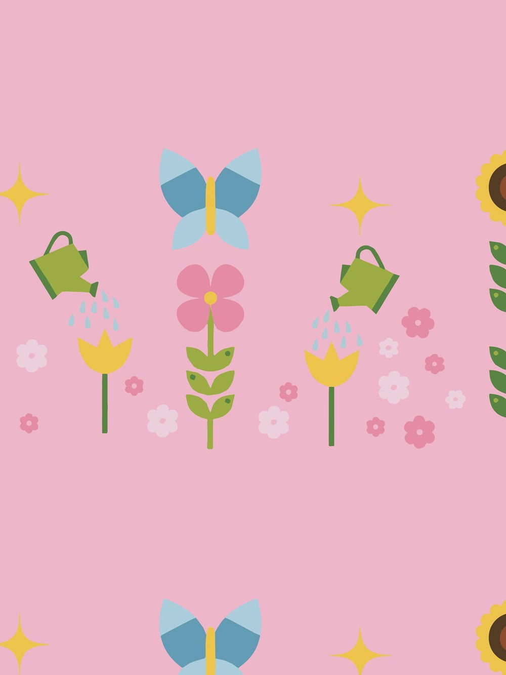 sunflower-garden-wallpaper-by-fisher-price-bubblegum