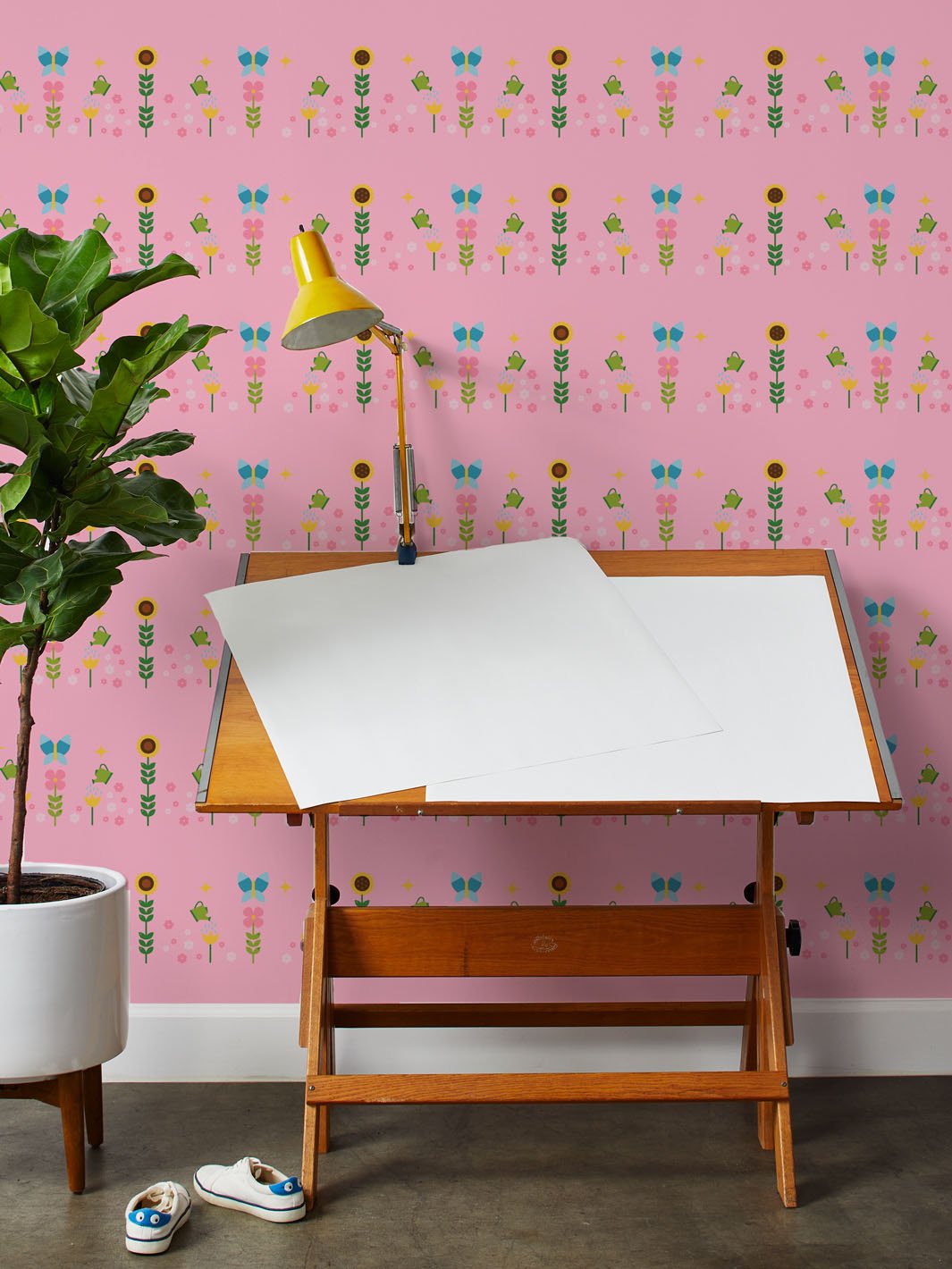 sunflower-garden-wallpaper-by-fisher-price-bubblegum
