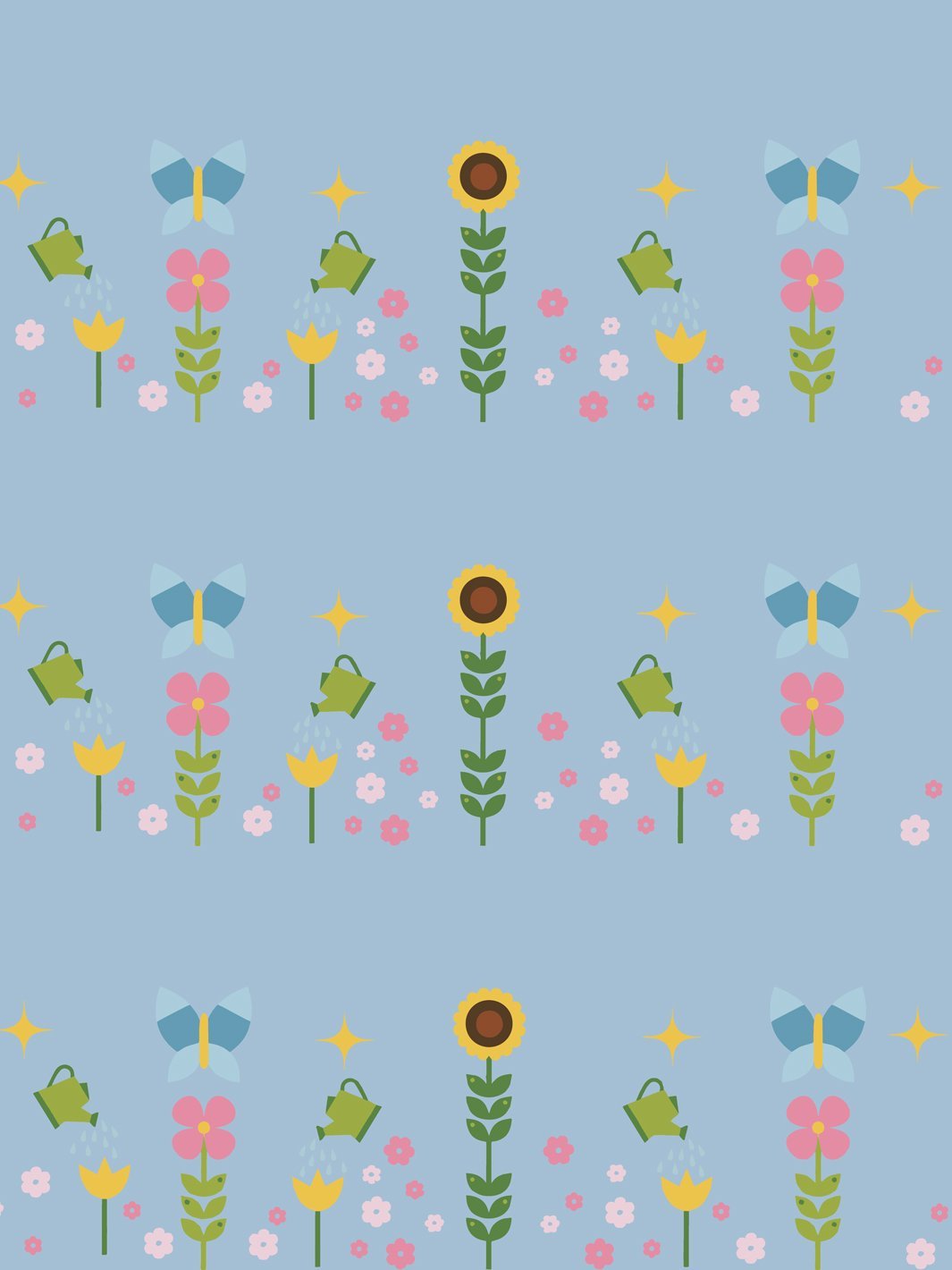 sunflower-garden-wallpaper-by-fisher-price-denim