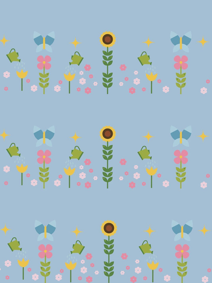 sunflower-garden-wallpaper-by-fisher-price-denim