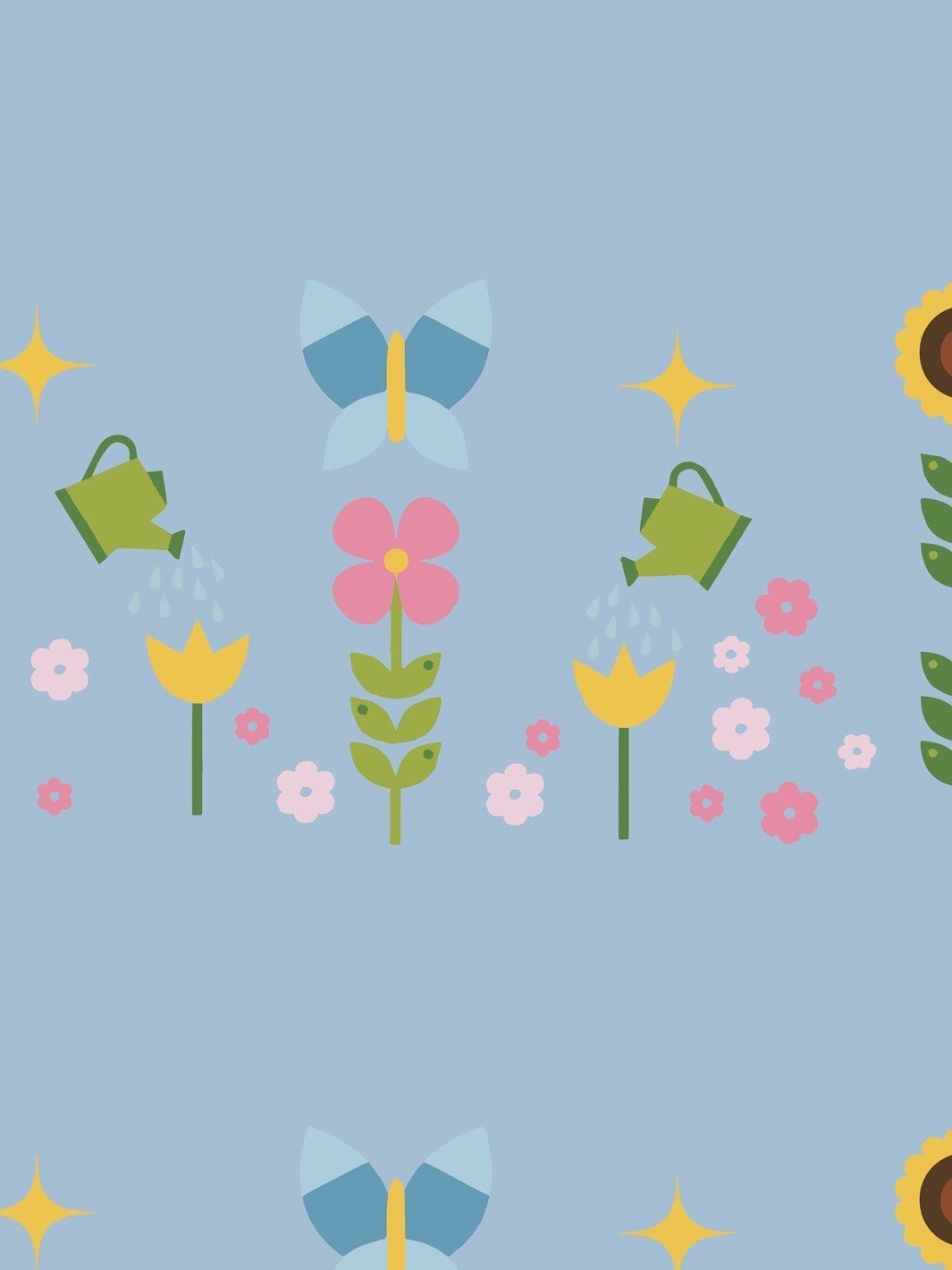 sunflower-garden-wallpaper-by-fisher-price-denim
