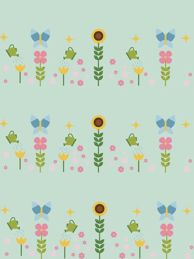 'Sunflower Garden' Wallpaper by Fisher-Price™ - Mint