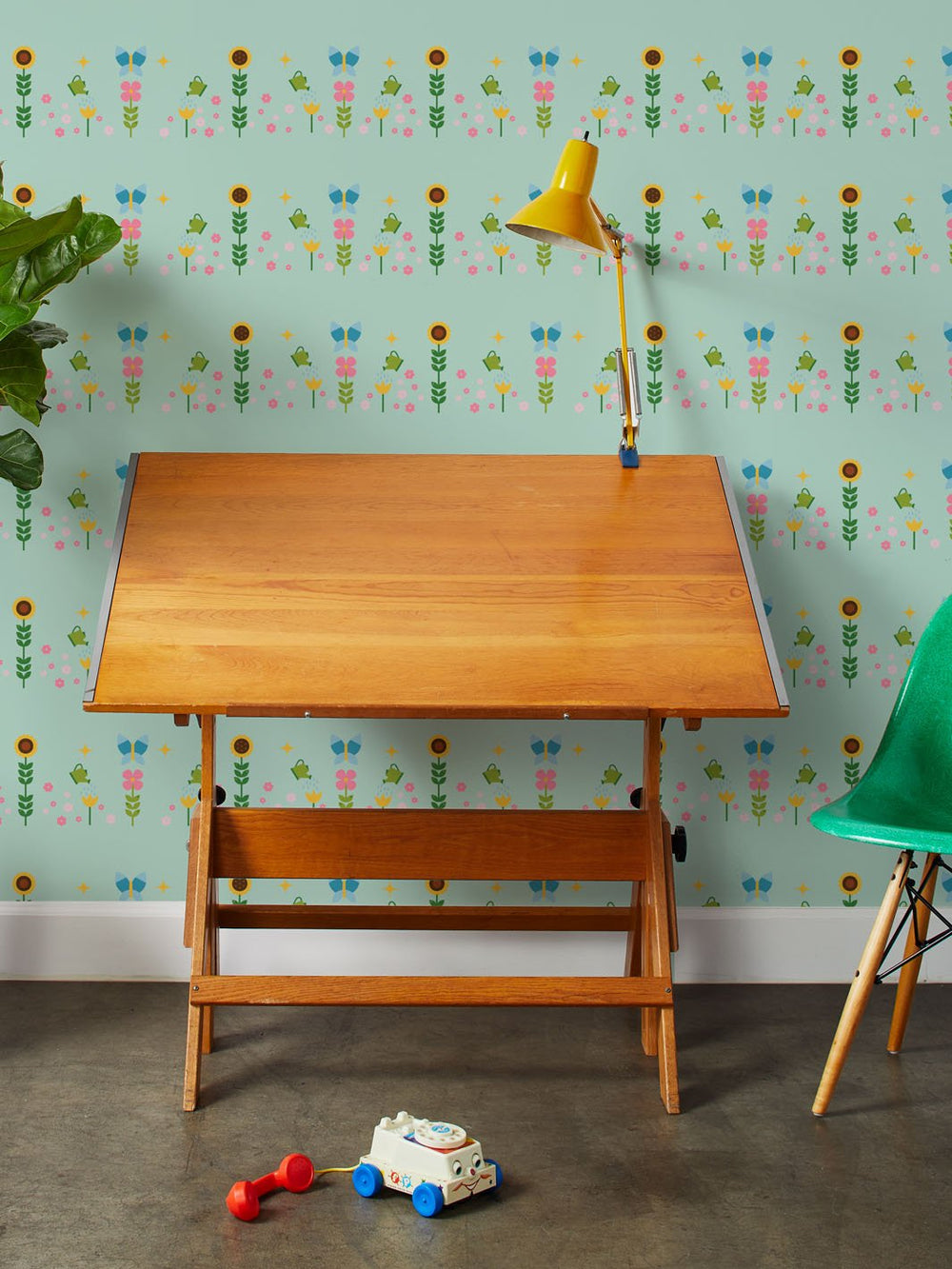 sunflower-garden-wallpaper-by-fisher-price-mint