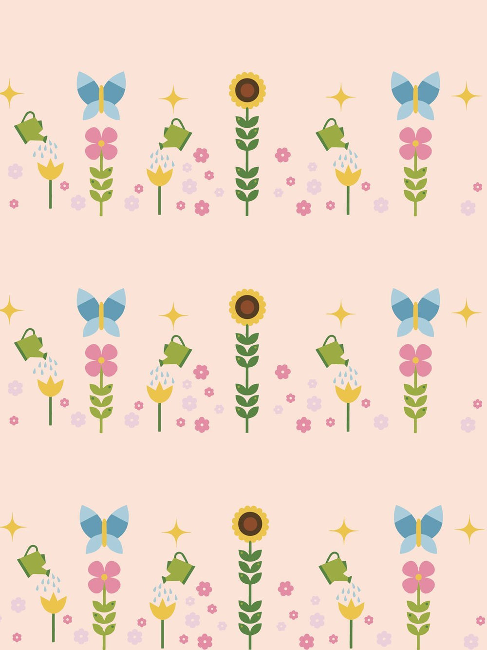 sunflower-garden-wallpaper-by-fisher-price-peach