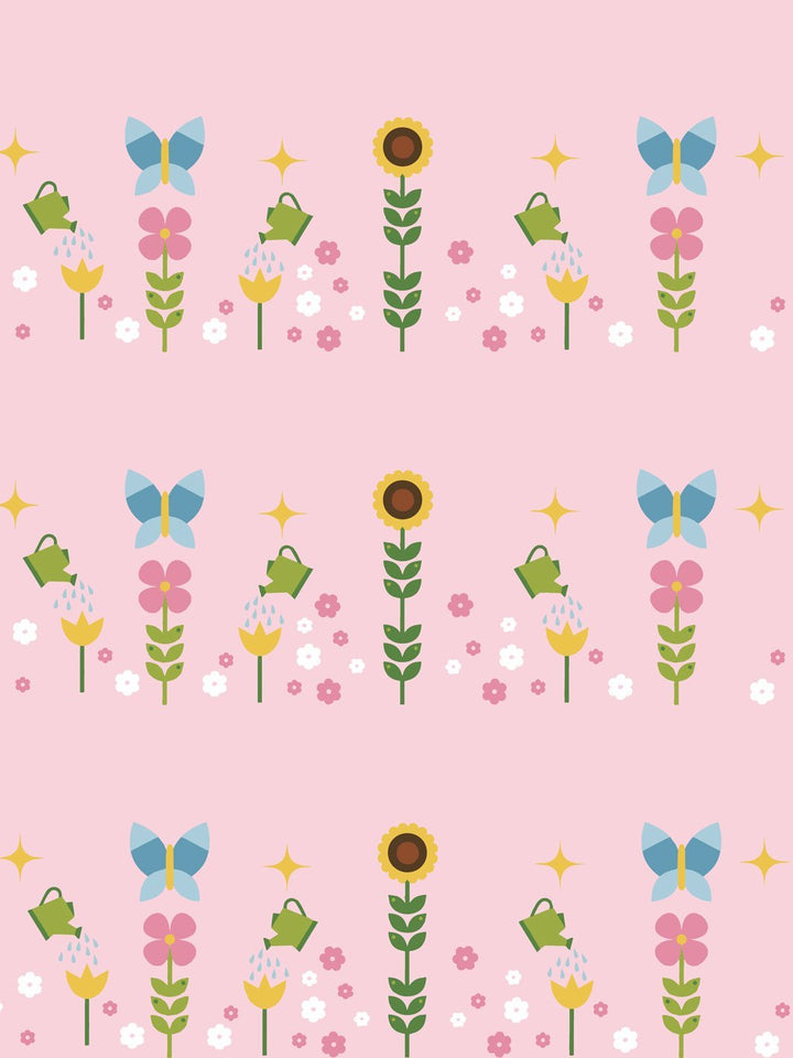 sunflower-garden-wallpaper-by-fisher-price-pink