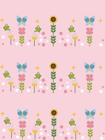 'Sunflower Garden' Wallpaper by Fisher-Price™ - Pink