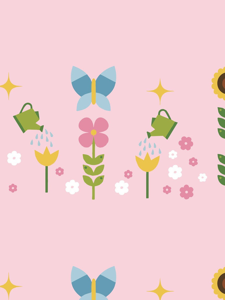 sunflower-garden-wallpaper-by-fisher-price-pink