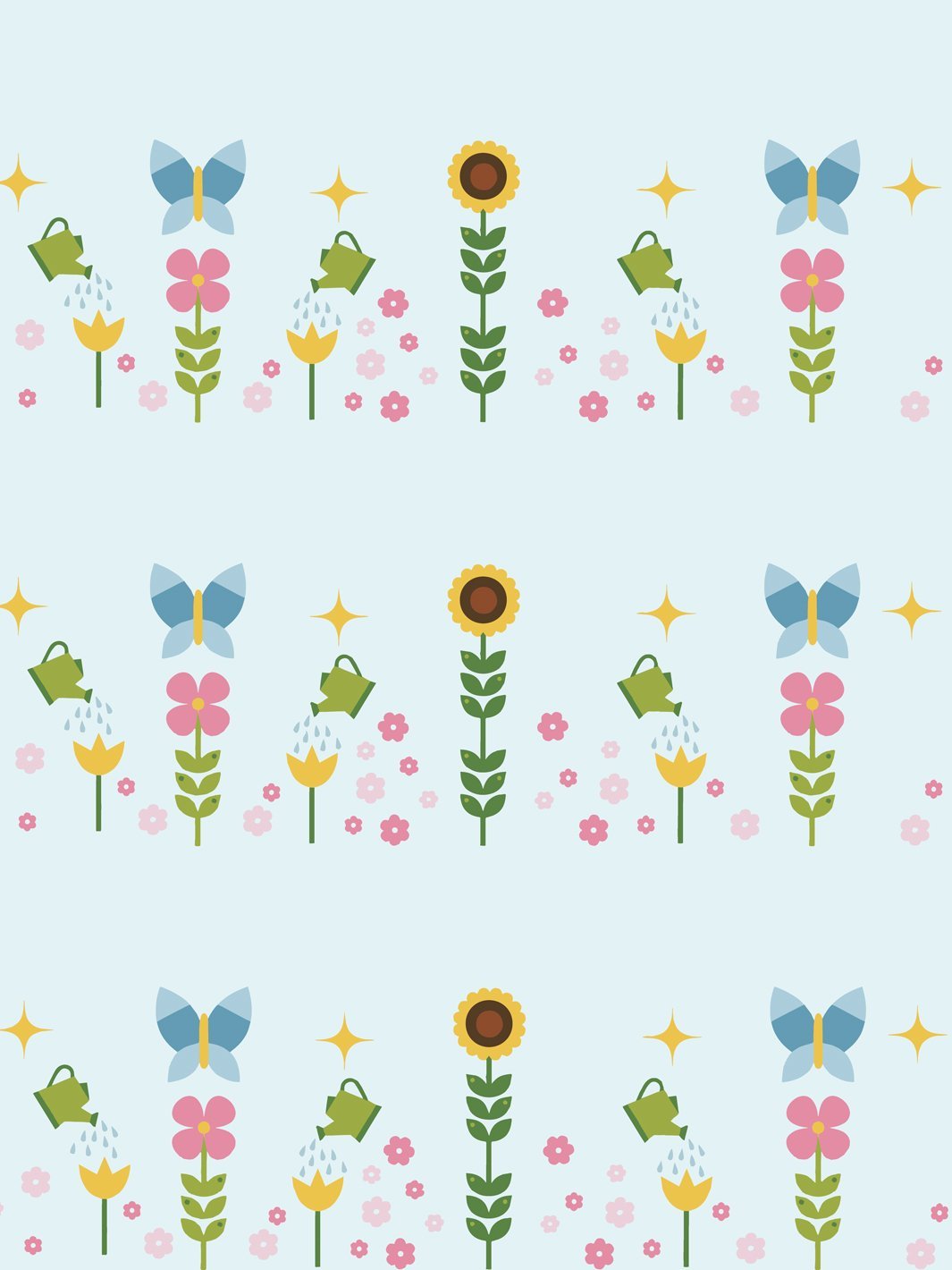 'Sunflower Garden' Wallpaper by Fisher-Price™ - Sky