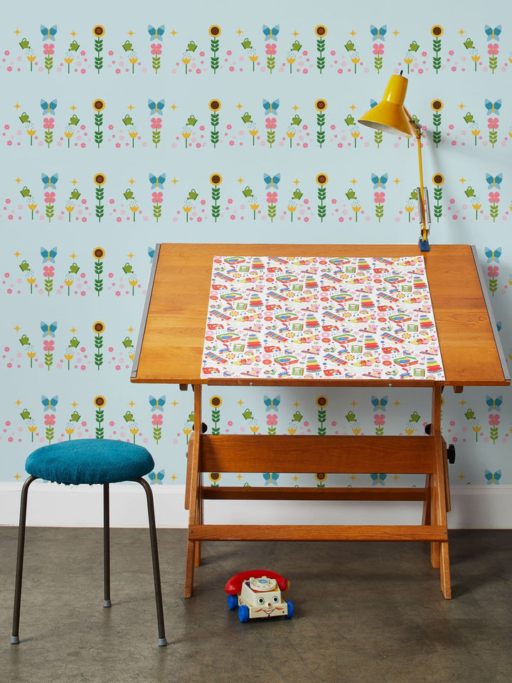 sunflower-garden-wallpaper-by-fisher-price-sky