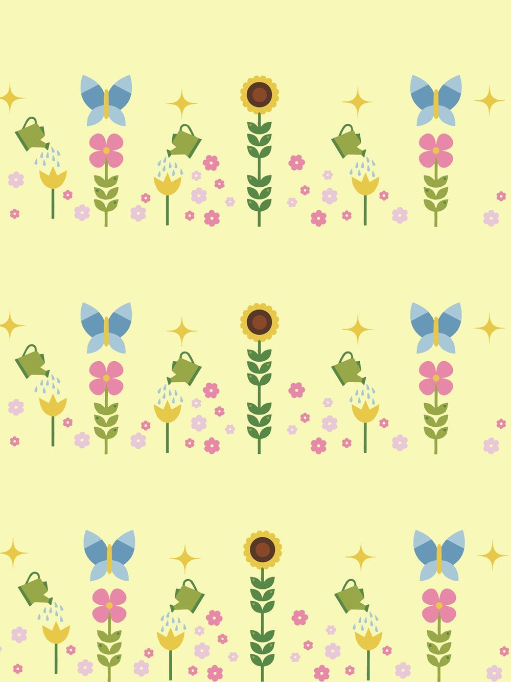 sunflower-garden-wallpaper-by-fisher-price-yellow