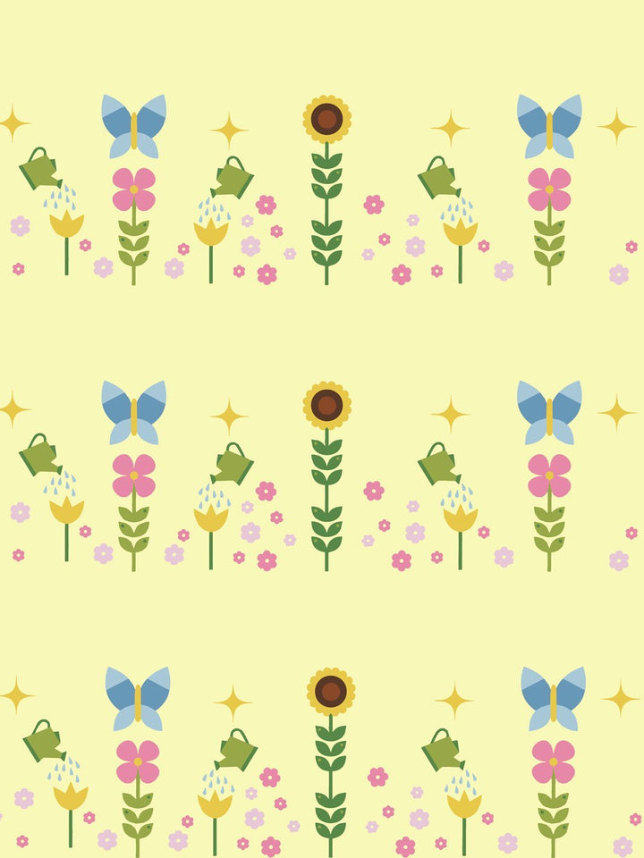 sunflower-garden-wallpaper-by-fisher-price-yellow