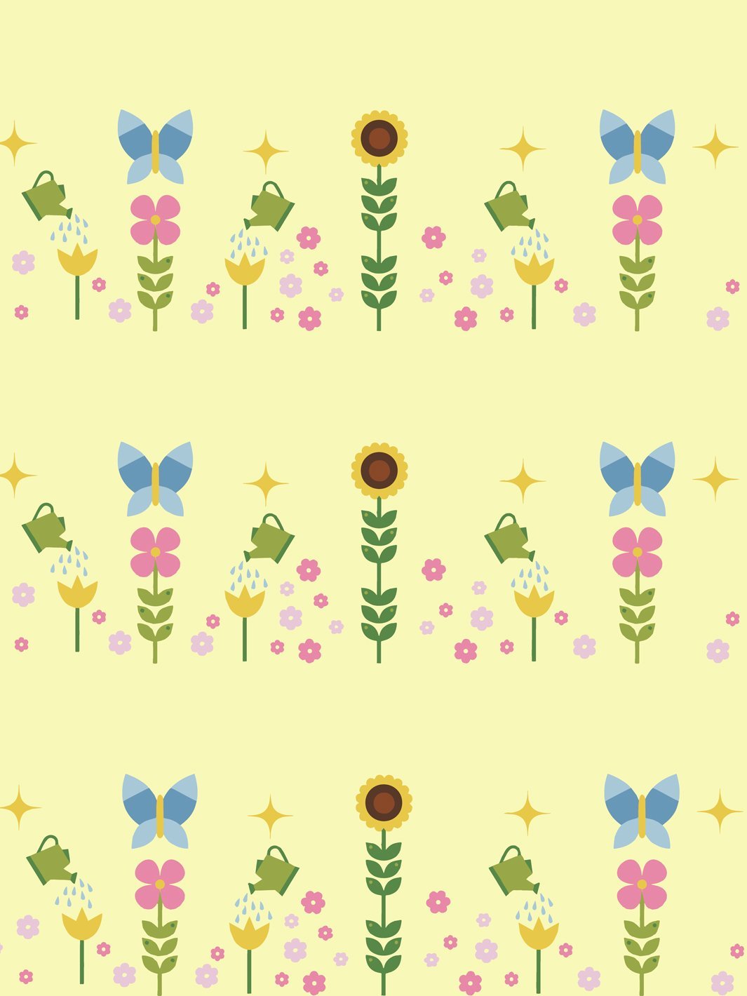 sunflower garden wallpaper by fisher price yellow