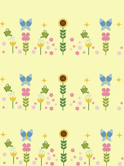 sunflower garden wallpaper by fisher price yellow