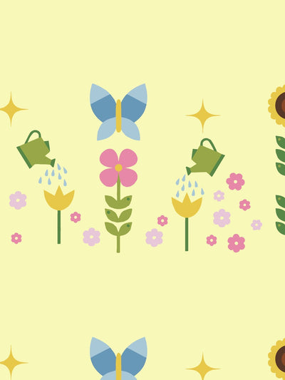 sunflower garden wallpaper by fisher price yellow