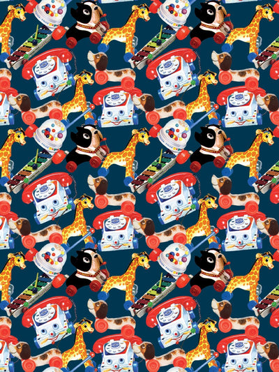 'Toy Box' Wallpaper by Fisher-Price™ - Navy