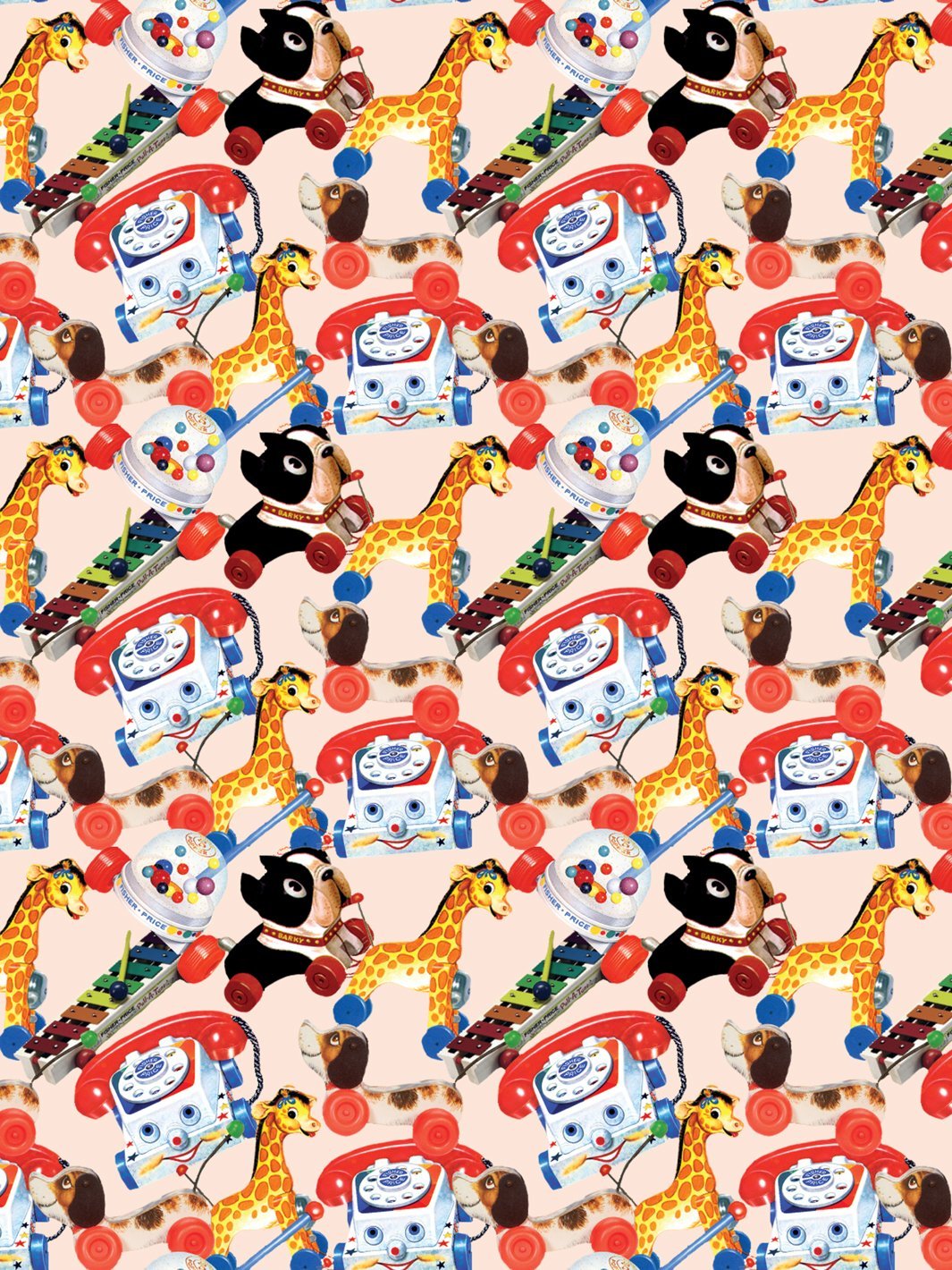 toy box wallpaper by fisher price peach