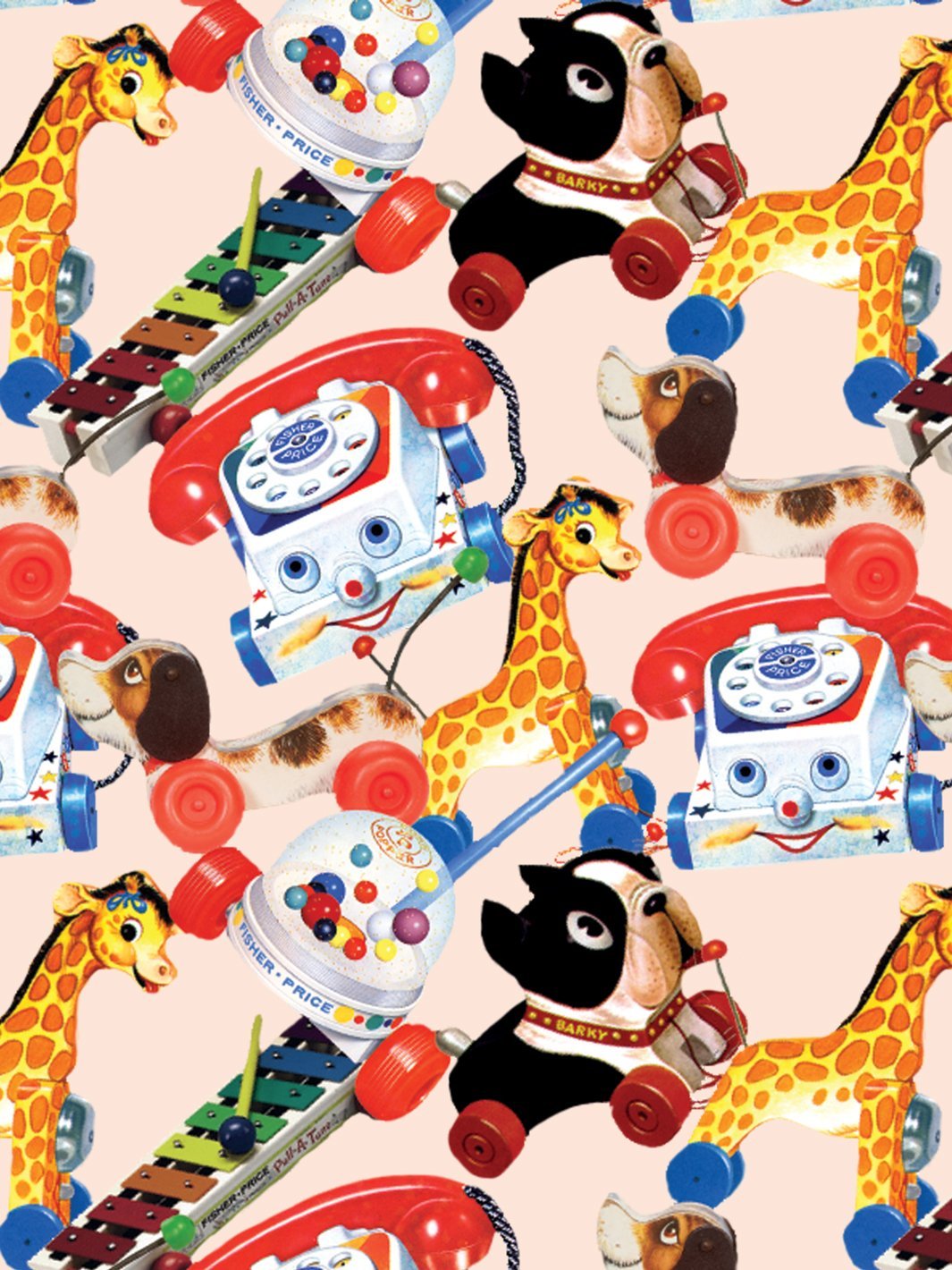 toy box wallpaper by fisher price peach