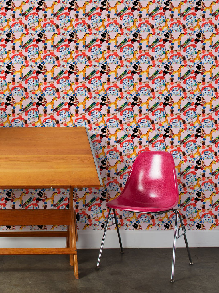 Toy Box Wallpaper by Fisher Price Pink