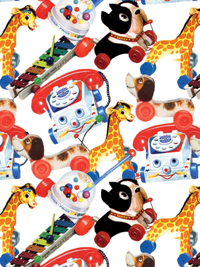 'Toy Box' Wallpaper by Fisher-Price™ - White