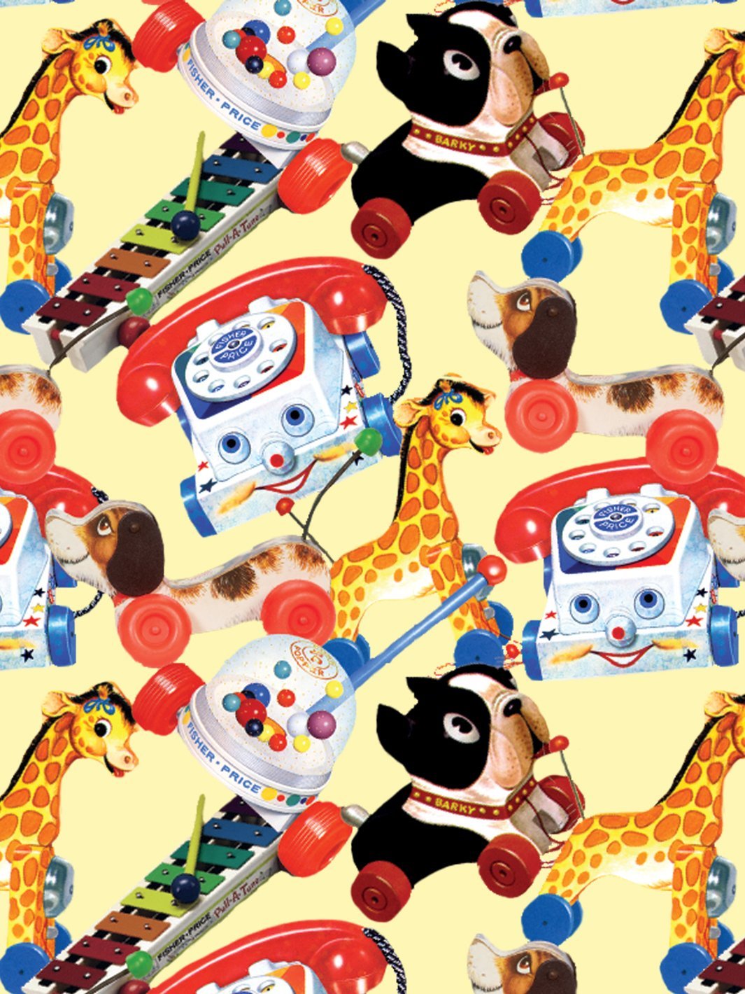 toy box wallpaper by fisher price yellow