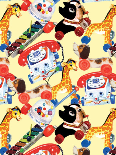 toy box wallpaper by fisher price yellow