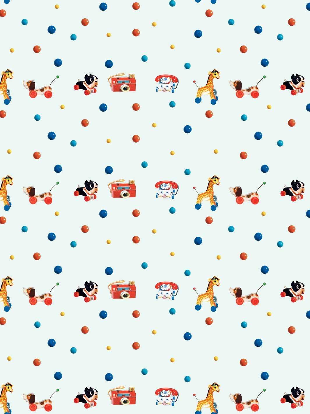 'Toy Polka Dots' Wallpaper by Fisher-Price™ - Robins Egg