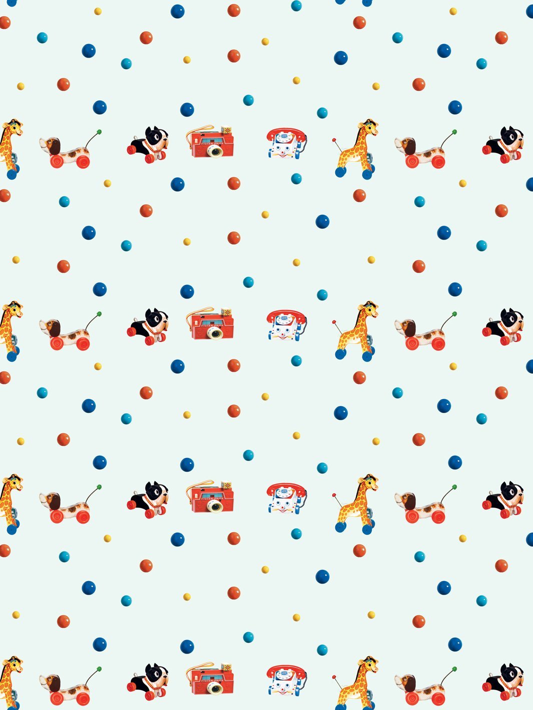 toy polka dots wallpaper by fisher price robins egg