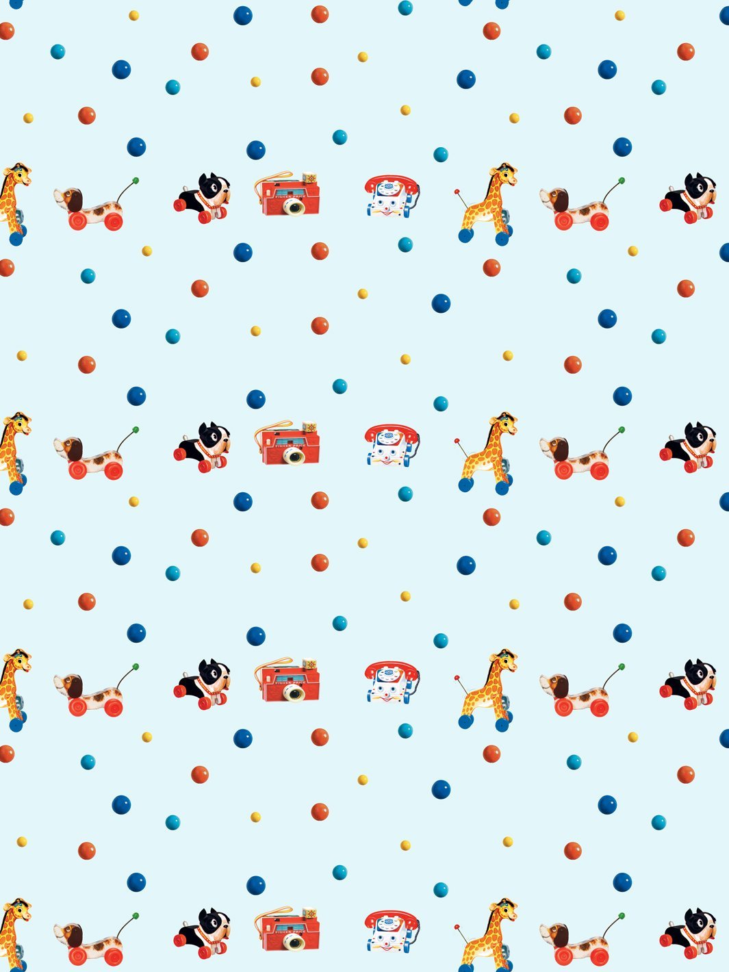 'Toy Polka Dots' Wallpaper by Fisher-Price™ - Sky