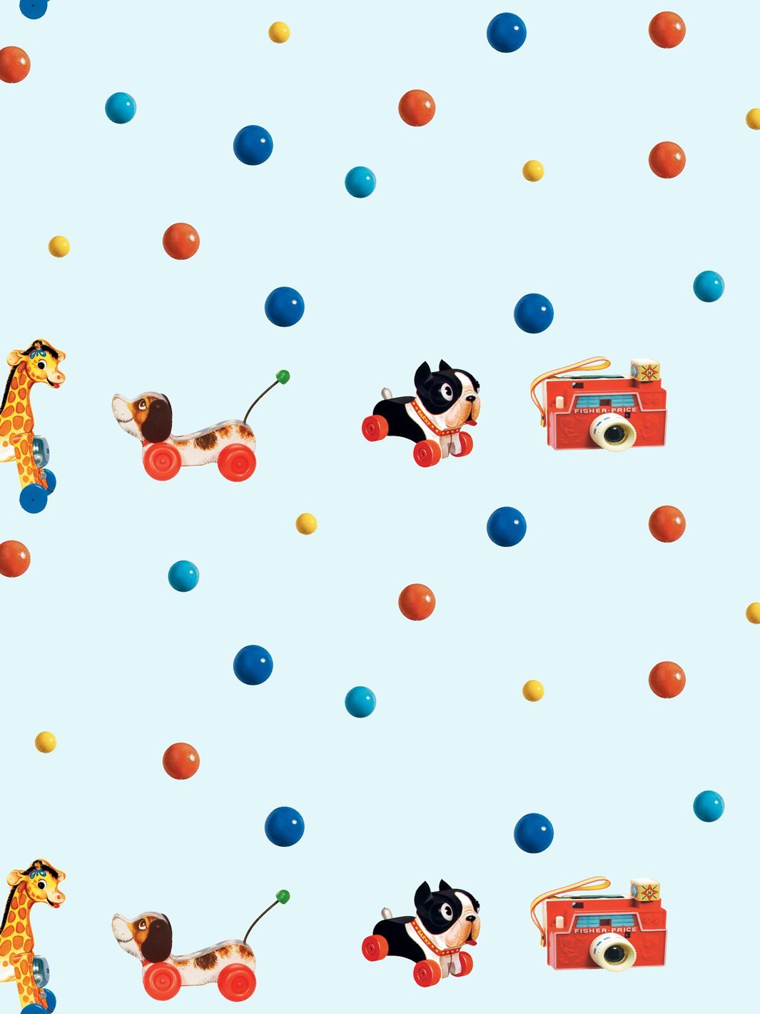 'Toy Polka Dots' Wallpaper by Fisher-Price™ - Sky