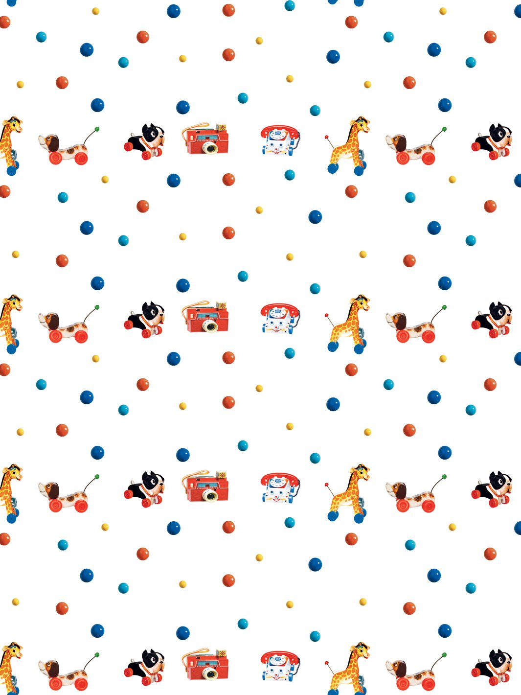 'Toy Polka Dots' Wallpaper by Fisher-Price™ - White