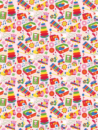 'Toy Toss' Wallpaper by Fisher-Price™ - Pink