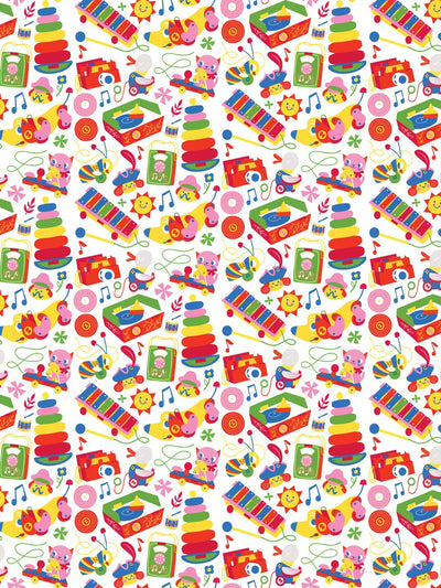 'Toy Toss' Wallpaper by Fisher-Price™ - White