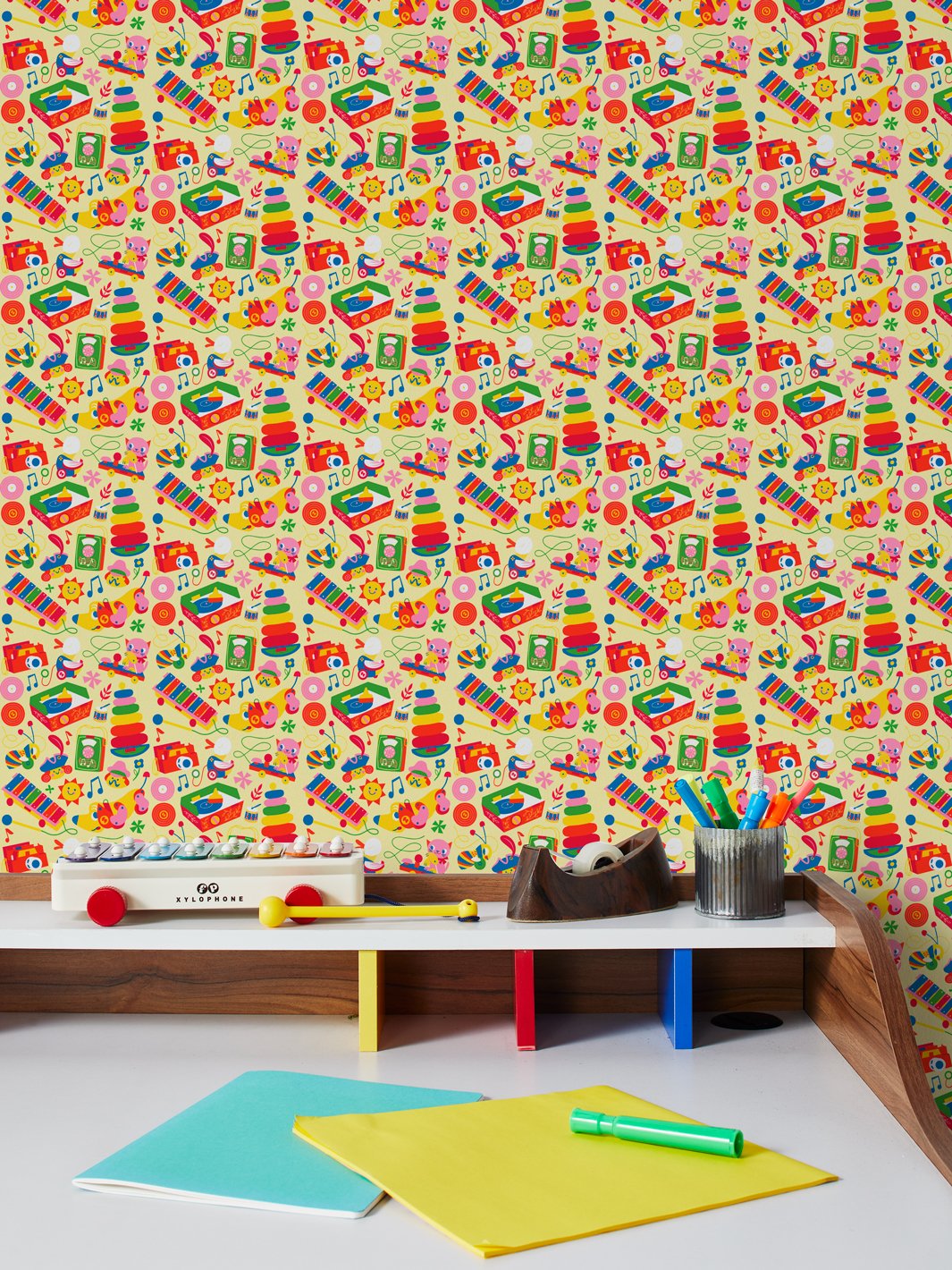 toy-toss-wallpaper-by-fisher-price-yellow