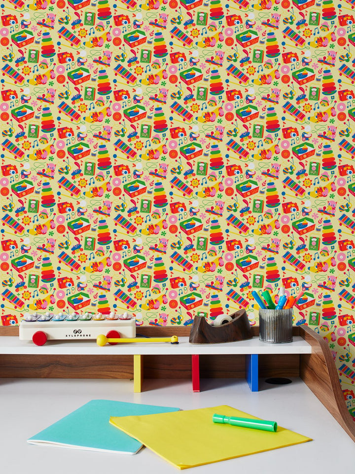 toy-toss-wallpaper-by-fisher-price-yellow