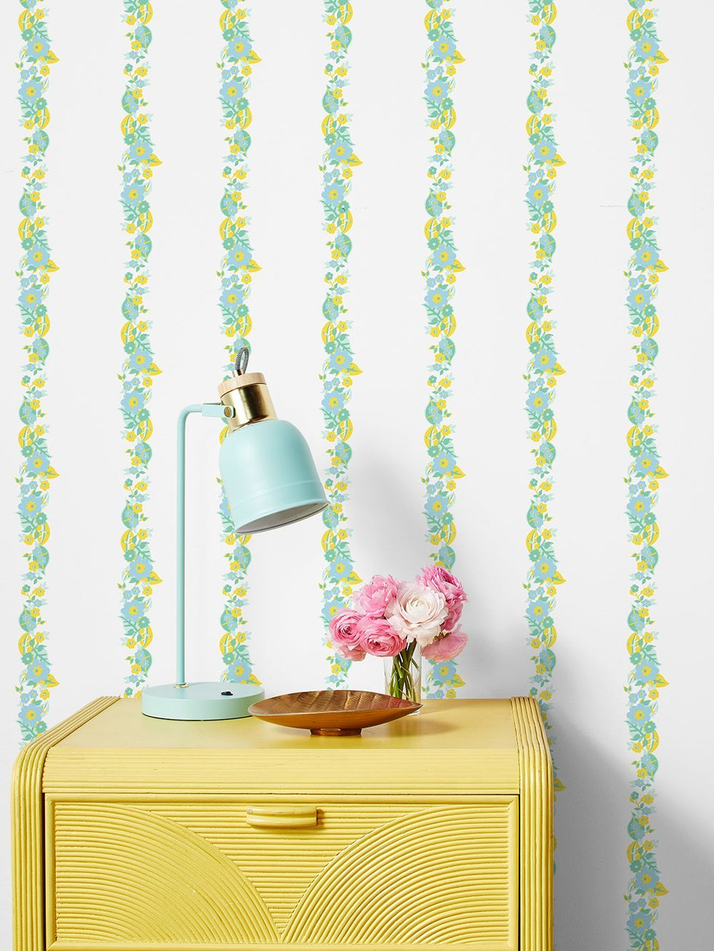 floral-stripe-wallpaper-by-barbie-blue-yellow